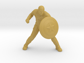 Captain America HO scale 20mm miniature model hero in Tan Fine Detail Plastic