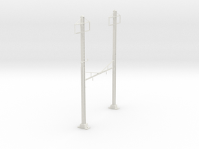 CATENARY PRR 2 TRACK 2PHASE N SCALE  in White Natural Versatile Plastic