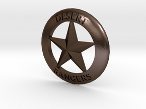 Desert Rangers Badge in Polished Bronze Steel