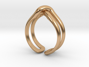 Crossed ring in Polished Bronze