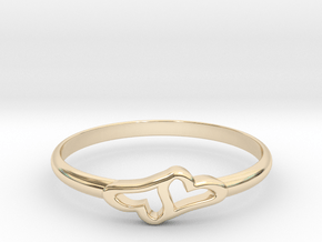 Merging Hearts Ring in 14K Yellow Gold: 8 / 56.75