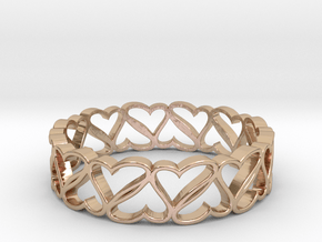 Rotating Hearts Ring in 14k Rose Gold Plated Brass: 10 / 61.5