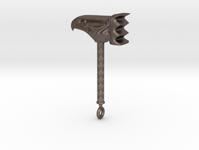 Hammer of Sol Pendant in Polished Bronzed-Silver Steel