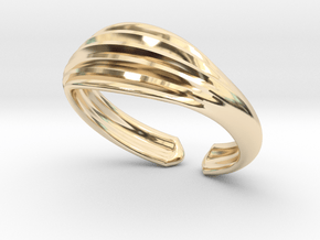 Pleated ring in 14k Gold Plated Brass