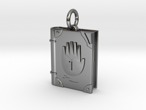 Gravity Falls Journal 1 Pendant in Polished Silver