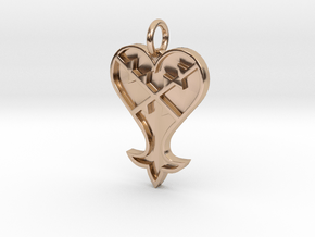 Kingdom Hearts Heartless Emblem Pendant in 14k Rose Gold Plated Brass