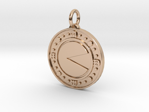 Old School Pac-Man Pendant in 14k Rose Gold Plated Brass