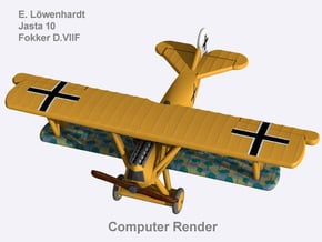 Erich Löwenhardt Fokker D.VIIF (full color) in Natural Full Color Nylon 12 (MJF)
