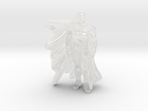 Superman Classic HO scale 20mm miniature model fig in Clear Ultra Fine Detail Plastic