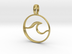 Wave Amulet II (full circle) in Natural Brass