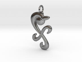 One Piece Nami Tattoo Pendant in Polished Silver