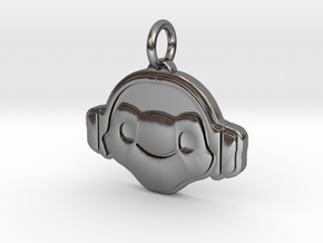 Overwatch Lucio Pendant in Polished Silver