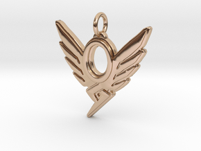 Overwatch Mercy Pendant in 14k Rose Gold Plated Brass