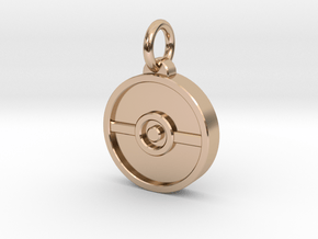 Pokeball Pendant in 14k Rose Gold Plated Brass