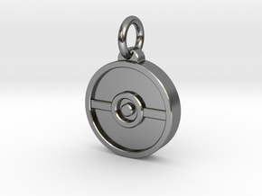 Pokeball Pendant in Polished Silver