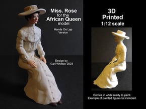 Miss Rose African Queen Hands On Lap in White Natural Versatile Plastic