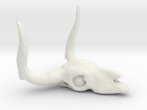 HO Scale Cow Skull in White Natural Versatile Plastic
