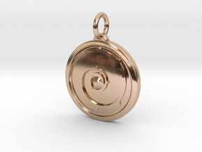 Steven Universe Rose Quartz Shield Pendant in 14k Rose Gold Plated Brass