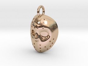 Jason Voorhees Friday the Thirteenth Hockey Mask in 14k Rose Gold Plated Brass