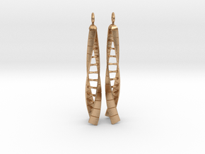DNA Earrings - Spinners - Mirrored Pair in Natural Bronze (Interlocking Parts): Large