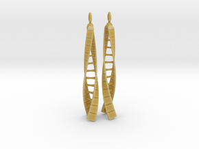 DNA Earrings - No Spin in Tan Fine Detail Plastic: Large