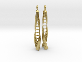 DNA Earrings - No Spin in Natural Brass: Large
