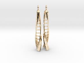 DNA Earrings - No Spin in 14k Gold Plated Brass: Large