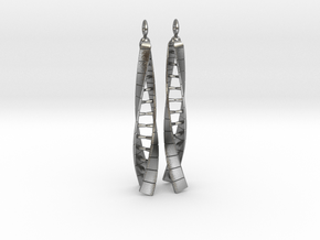 DNA Earrings - No Spin in Natural Silver: Large