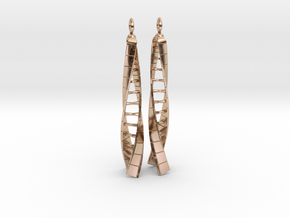 DNA Earrings - No Spin in 9K Rose Gold : Large