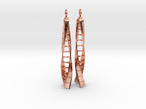 DNA Earrings - No Spin in Polished Copper: Large