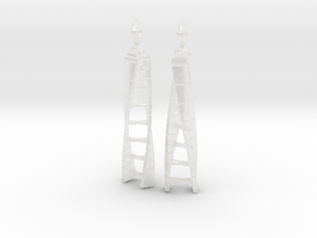 DNA Earrings - No Spin in Clear Ultra Fine Detail Plastic: Small
