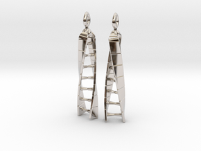 DNA Earrings - No Spin in Rhodium Plated Brass: Small