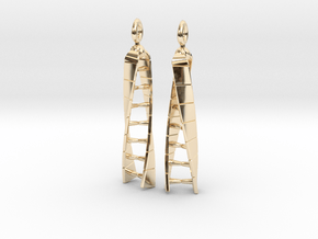 DNA Earrings - No Spin in 14k Gold Plated Brass: Small