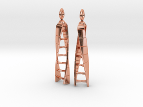 DNA Earrings - No Spin in Polished Copper: Small