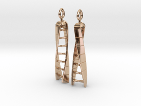 DNA Earrings - Spinners - Mirrored Pair in 9K Rose Gold : Small