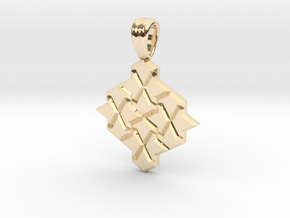 X tiled in 14k Gold Plated Brass