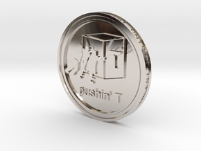 Pushin' T Token in Rhodium Plated Brass