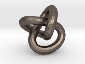 Endless knot thick - 1.7 cm in Polished Bronzed Silver Steel