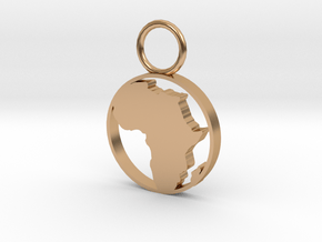 African Map Pendant  in Polished Bronze