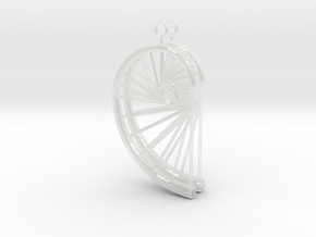 Golden Mean Earrings - Spokes - Tapered - Pair in Clear Ultra Fine Detail Plastic