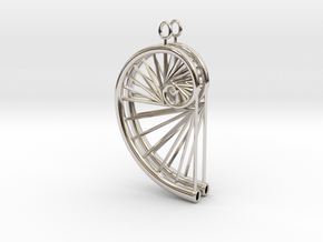 Golden Mean Earrings - Spokes - Tapered - Pair in Rhodium Plated Brass