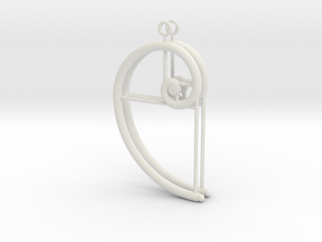 Golden Mean Earrings - Uniform Width - Pair in White Natural Versatile Plastic