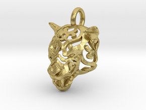 The Tiger Pendant in Natural Brass