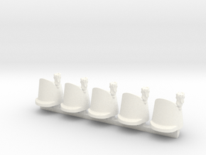 5 x British Shako Wellington  in White Processed Versatile Plastic: d3