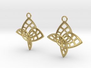 Enneper Earrings in Cast Metals in Natural Brass