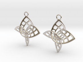 Enneper Earrings in Cast Metals in Rhodium Plated Brass