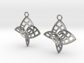 Enneper Earrings in Cast Metals in Natural Silver