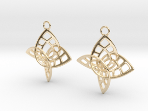 Enneper Earrings in Cast Metals in 9K Yellow Gold 