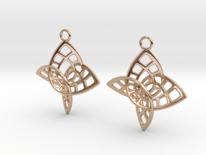 Enneper Earrings in Cast Metals in 9K Rose Gold 