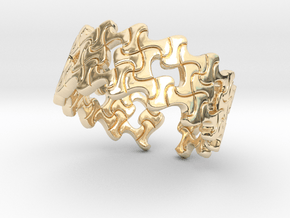 Wavy tiling in 14K Yellow Gold
